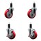 Service Caster 4'' Red Poly Wheel Swivel 1-1/4'' Expanding Stem Caster Set 2 Brakes, 4PK SCC-EX20S414-PPUB-RED-2-TLB-2-114 - alternate 1